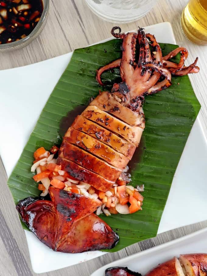 Inihaw Na Pusit Grilled Jumbo Squid Kawaling Pinoy