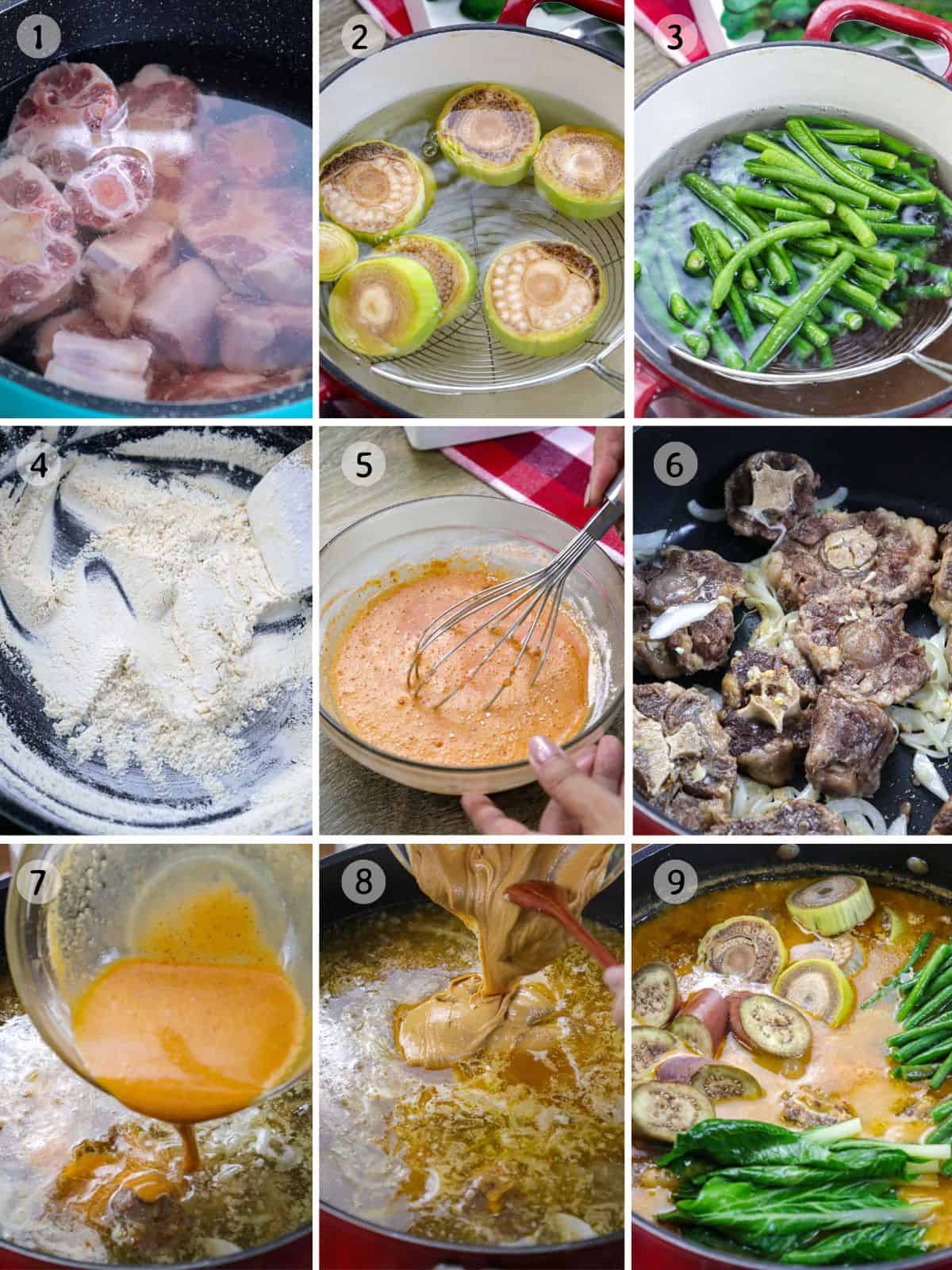 making kare-kare with oxtail.