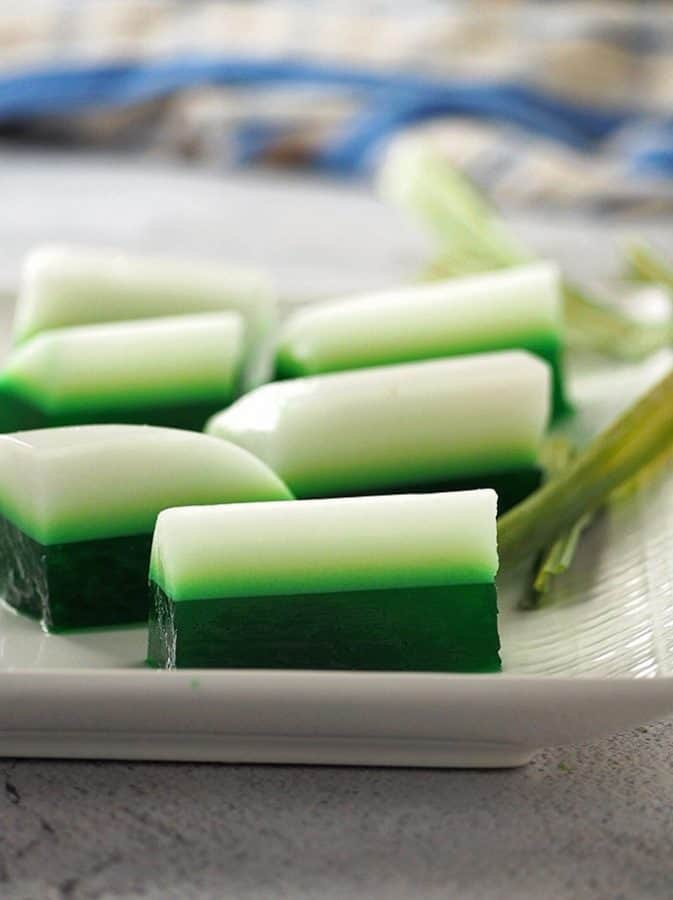 Pandan Coconut Jelly (Wun Gati Bai Tuey) - Kawaling Pinoy