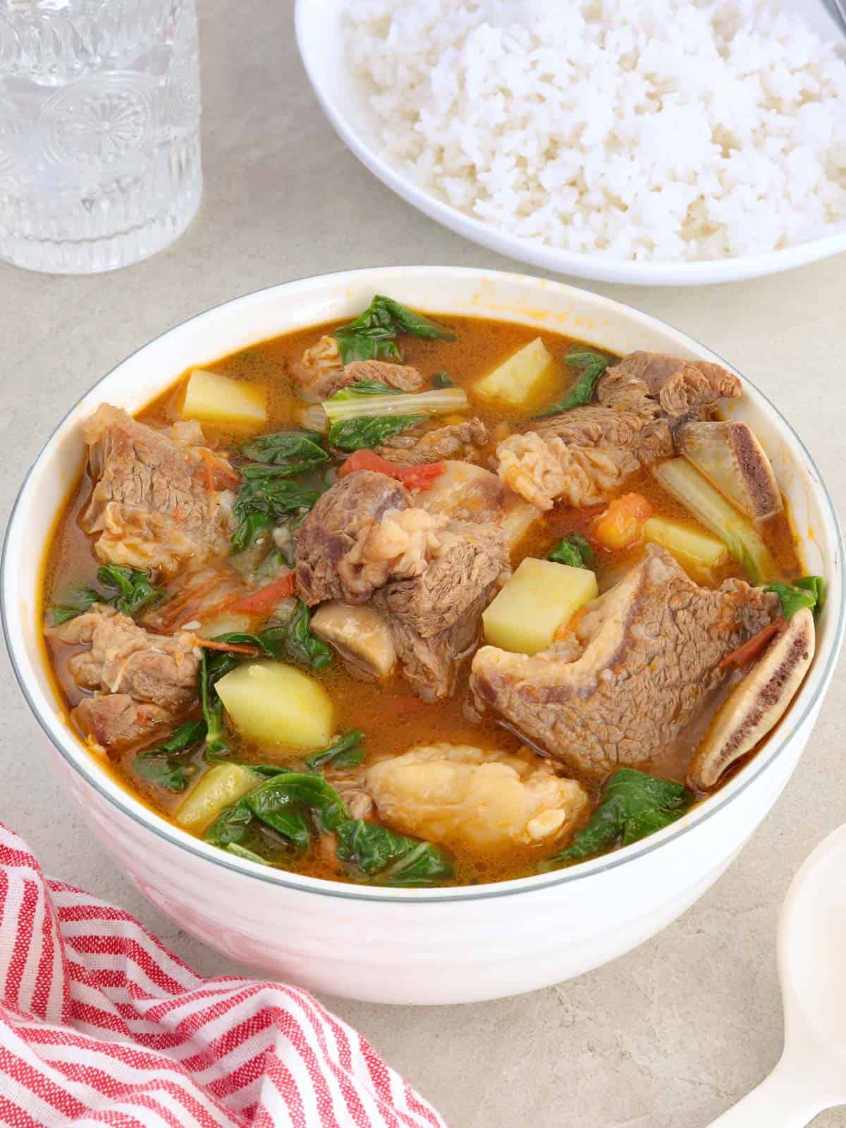 Beef Potato and Pechay Soup