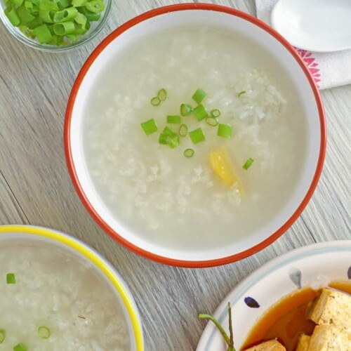 Lugaw at Tokwa (Filipino Rice Congee and Tofu) - Kawaling Pinoy