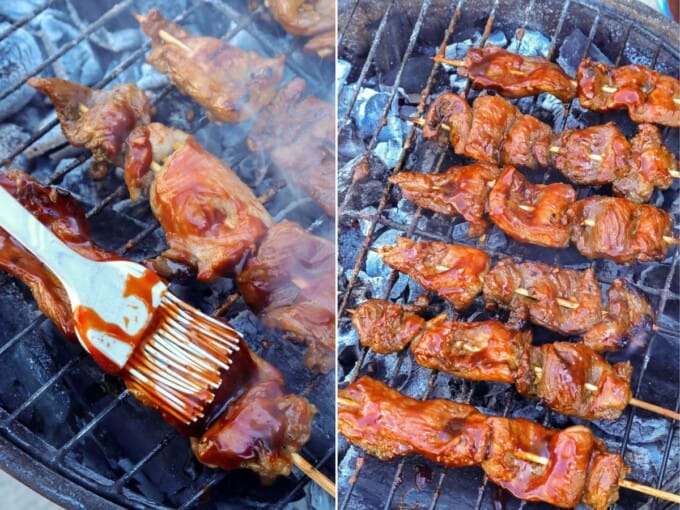 Filipino Pork Barbecue On A Stick - Kawaling Pinoy