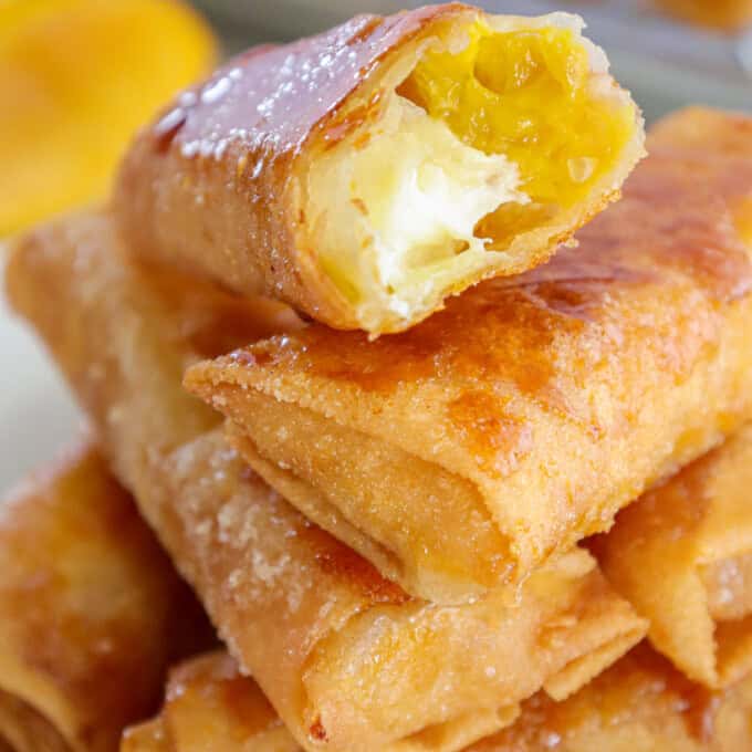 turon filled with mango and cream cheese.