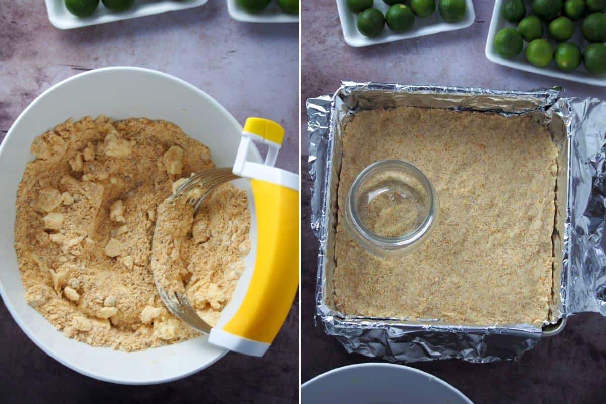 making graham cracker crust.