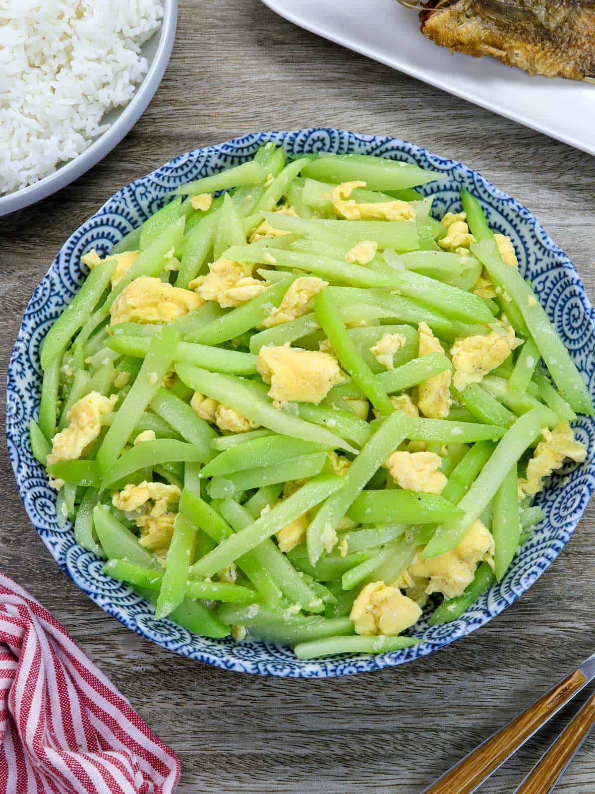 Chayote and Eggs Stir Fry