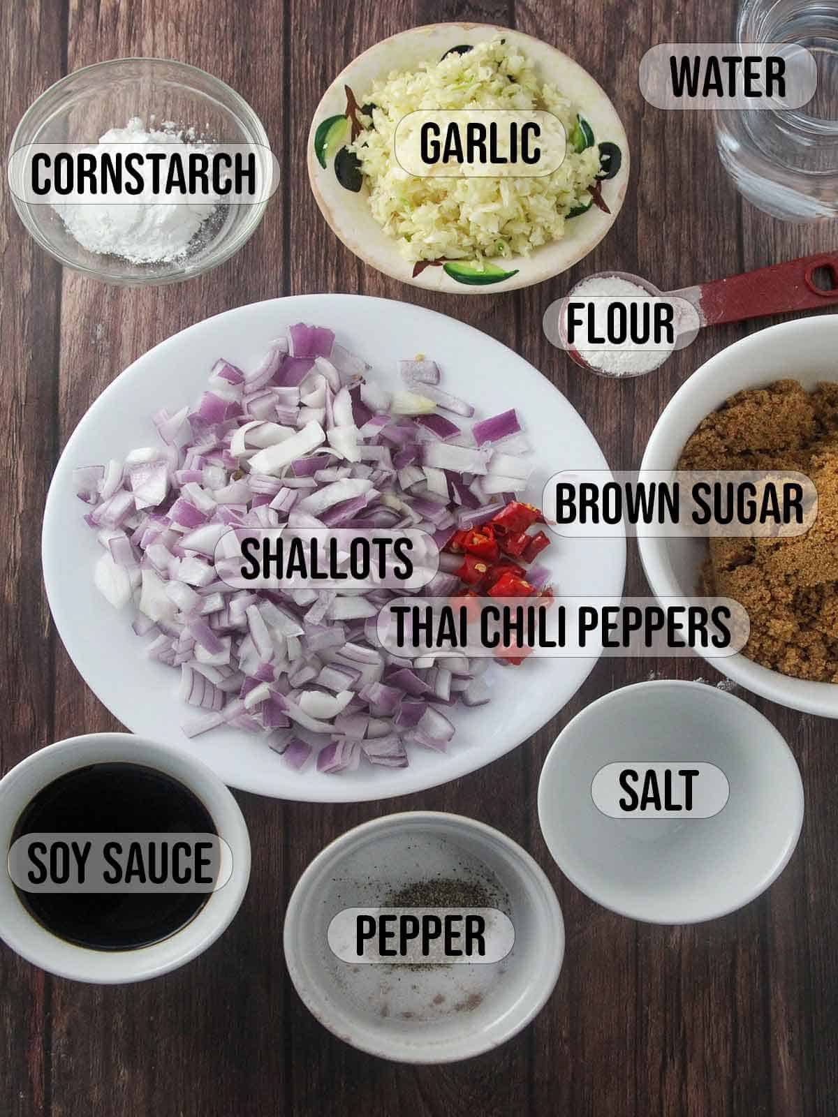 ingredients for manong special sauce.