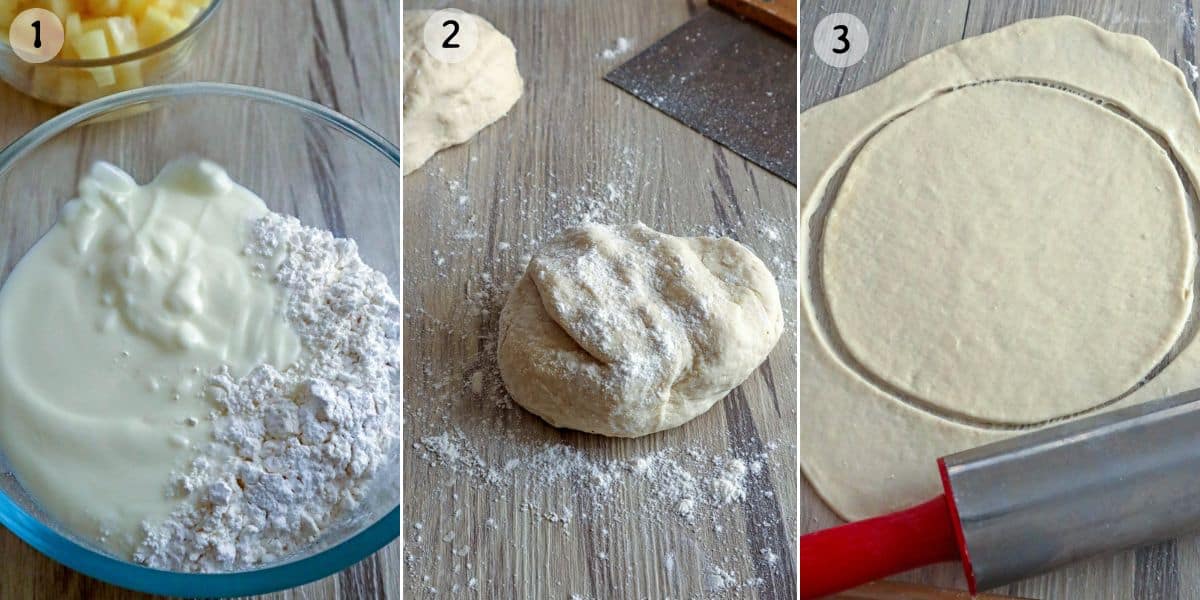 making no-yeast pizza dough.